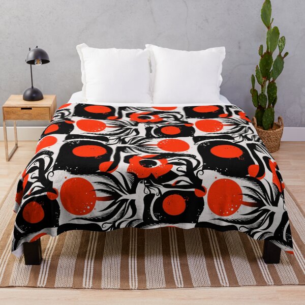 Item preview, Retro flowers in black and red designed and sold by Pia Kolle.