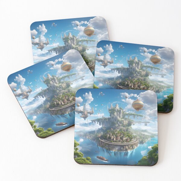 Item preview, Celestial Archipelago - Skybound Explorations Art Print designed and sold by MystiCanvas.
