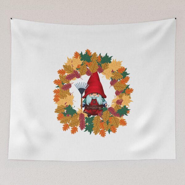 Item preview, Fall Gnome Surrounded by Leaves - Sweet Boho Gnome Thanksgiving Design designed and sold by TGAL2.