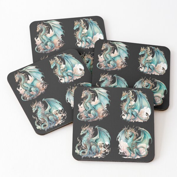 Item preview, Four Pastel Dragons and Vines designed and sold by MarcinCollie.