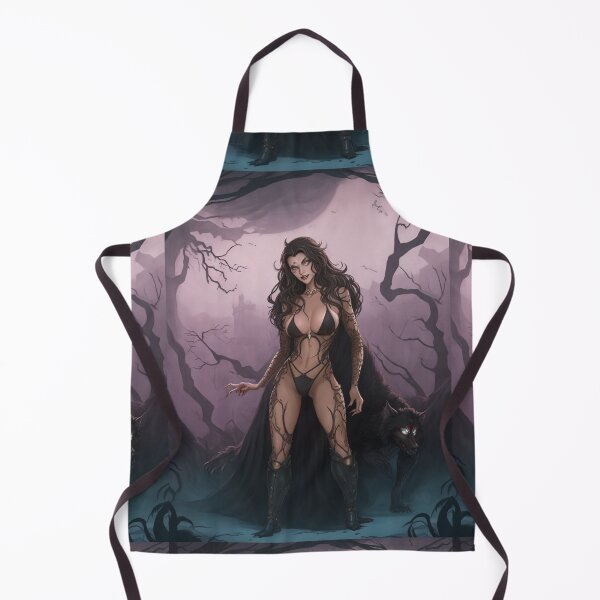 Item preview,  A female werewolf witch illustration designed and sold by Vintage Designs +.