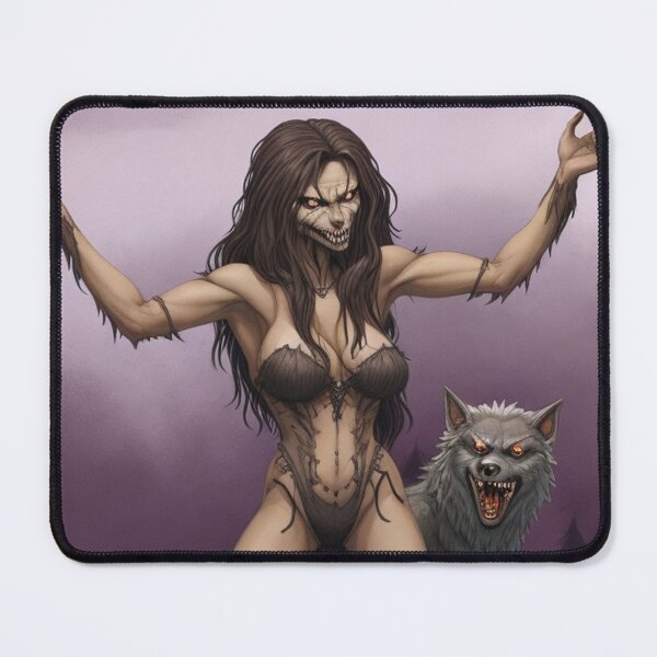 Item preview,   A female werewolf witch illustration designed and sold by Vintage Designs +.