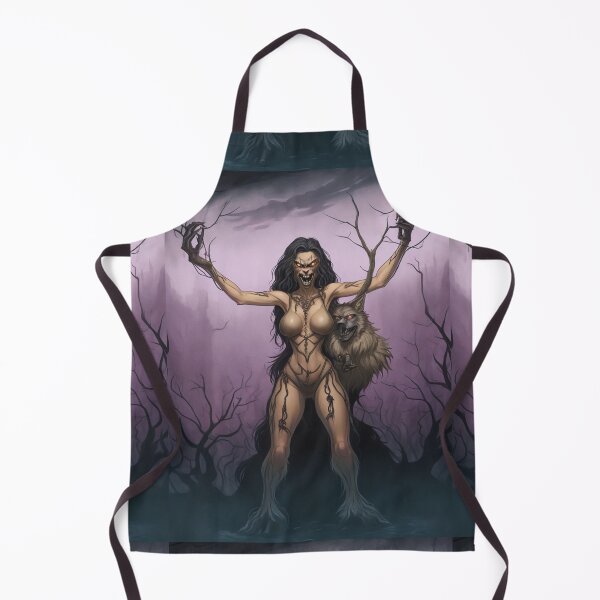 Item preview,  A female werewolf witch illustration designed and sold by Vintage Designs +.
