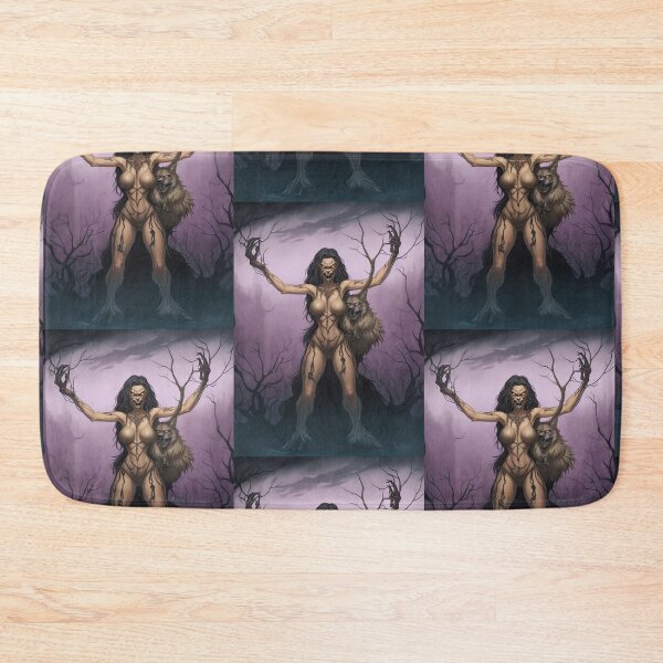 Item preview,  A female werewolf witch illustration designed and sold by Vintage Designs +.