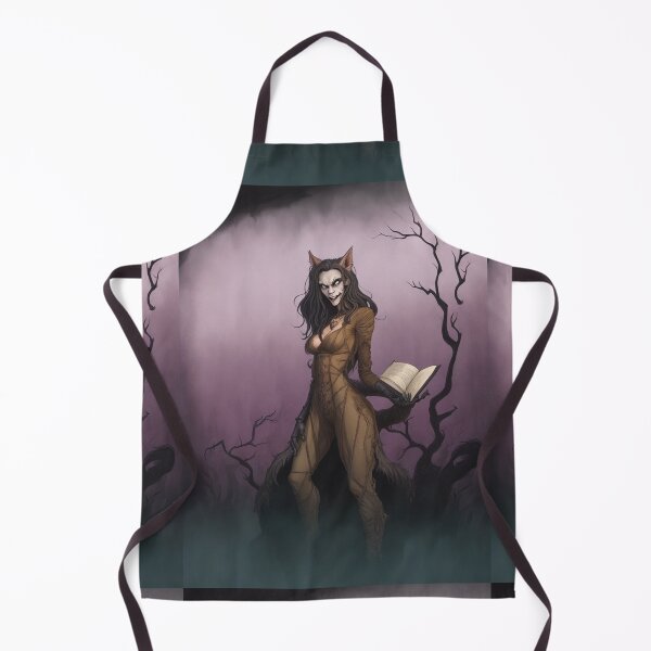 Item preview,  A female werewolf witch illustration designed and sold by Vintage Designs +.
