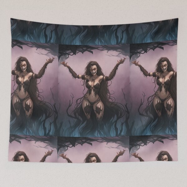 Item preview, A female werewolf witch illustration designed and sold by Vintage Designs +.