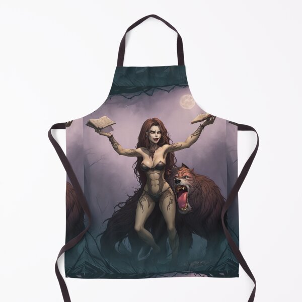 Item preview, A female werewolf witch illustration designed and sold by Vintage Designs +.