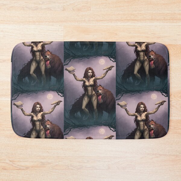 Item preview, A female werewolf witch illustration designed and sold by Vintage Designs +.