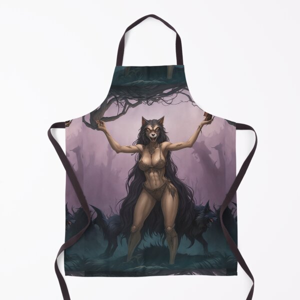 Item preview, A female werewolf witch illustration designed and sold by Vintage Designs +.