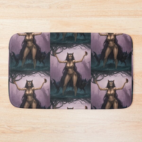 Item preview, A female werewolf witch illustration designed and sold by Vintage Designs +.