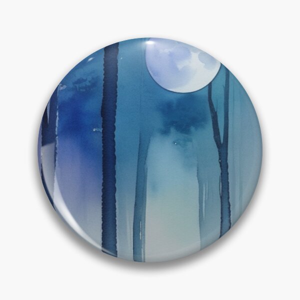 Item preview, Blue Moonlit Forest Collection No1 -Katrina and Clayton Nature Themed Merch designed and sold by Katrina-Clayton.