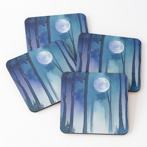 Item preview, Blue Moonlit Forest Collection No1 -Katrina and Clayton Nature Themed Merch designed and sold by Katrina-Clayton.