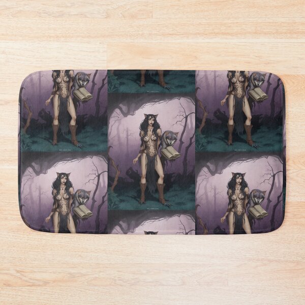 Item preview,  A female werewolf witch illustration designed and sold by Vintage Designs +.