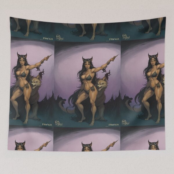 Item preview,   A female werewolf witch illustration designed and sold by Vintage Designs +.