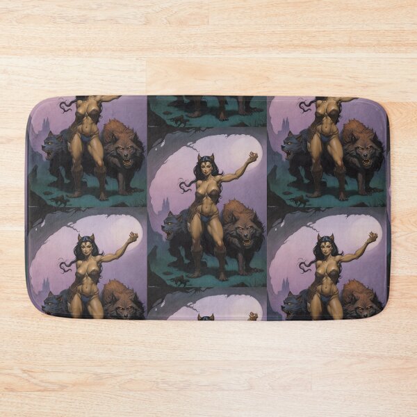 Item preview,  A female werewolf witch illustration designed and sold by Vintage Designs +.