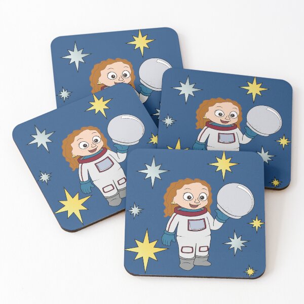 Artikelvorschau, Astronautenmädchen (mit rötlichen Haaren) und Sternen entworfen und verkauft von ThingsByNin.