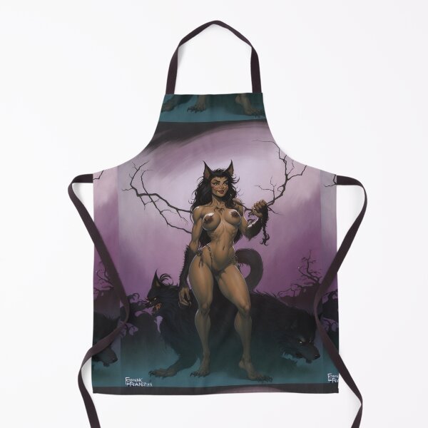 Item preview,  A female werewolf witch illustration designed and sold by Vintage Designs +.
