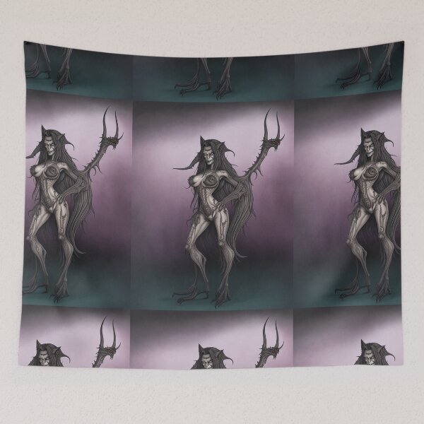 Item preview, A female werewolf witch illustration designed and sold by Vintage Designs +.
