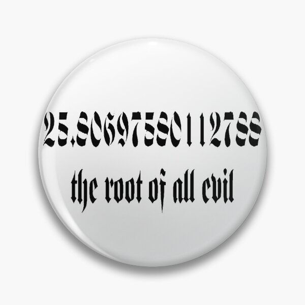 Item preview, The Root Of All Evil Math Geek Humor Gothic Black Text designed and sold by taiche.