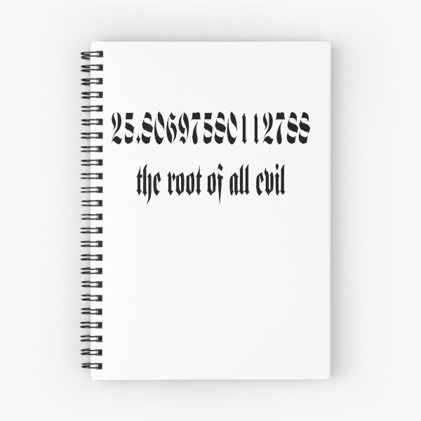 Item preview, The Root Of All Evil Math Geek Humor Gothic Black Text designed and sold by taiche.