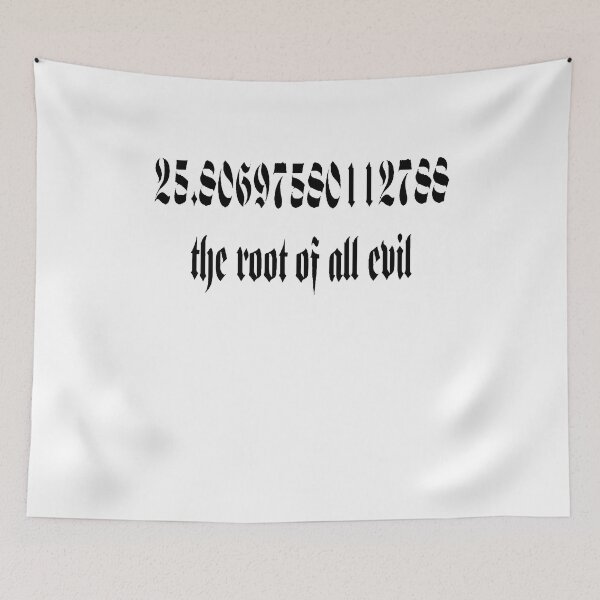 Item preview, The Root Of All Evil Math Geek Humor Gothic Black Text designed and sold by taiche.