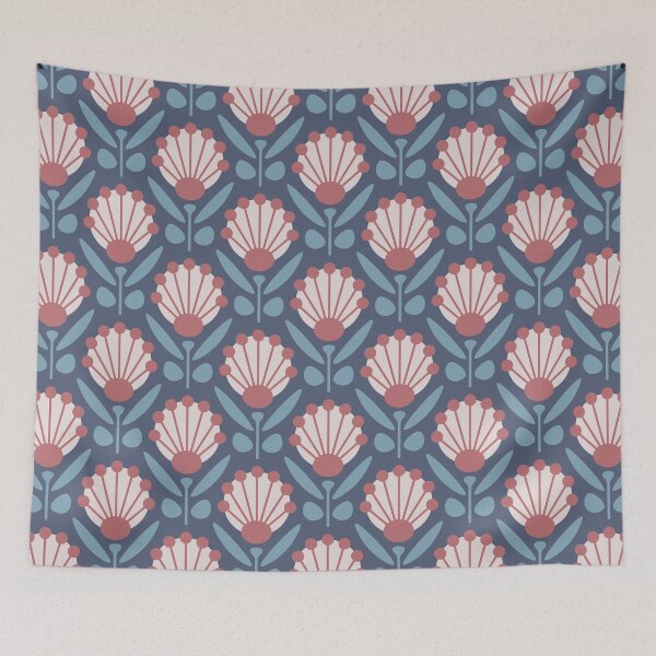 Item preview, KF 0090 F - Vintage Retro Dandelion Flower 70s Modern Geometric Floral Pattern designed and sold by KhakiFinch.
