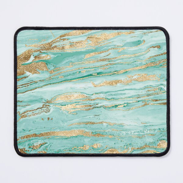 Item preview, Stylish Mint Gold Marble Abstract Liquid Paint designed and sold by InovArtS.