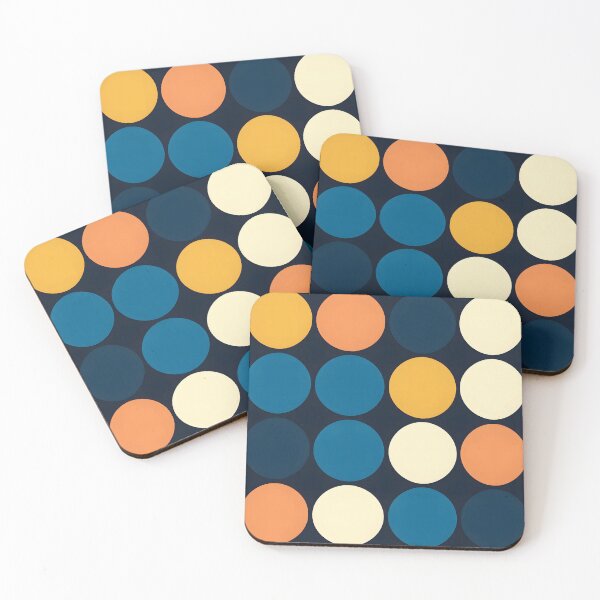 Item preview, Vibrant Polka Dots Abstract Pattern Blue Yellow Orange designed and sold by DaliusD.