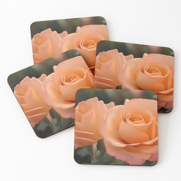Item preview, Peach roses in bloom designed and sold by Eric's Digital Artistry.