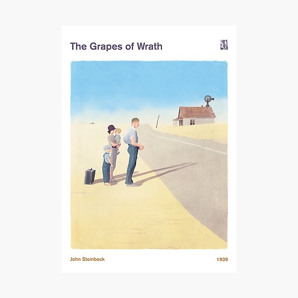 Item preview, The Grapes of Wrath, John Steinbeck Literary Art for Book Lovers designed and sold by RedHillPrints.