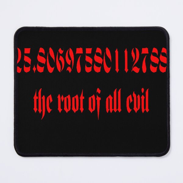 Item preview, The Root Of All Evil Math Geek Humor Gothic Red Text designed and sold by taiche.
