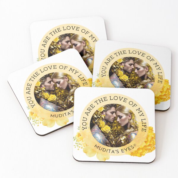 Item preview,  Romantic " You are the love of my life" Divine Floral Soulmates Couple Sticker designed and sold by MuditasEyes.