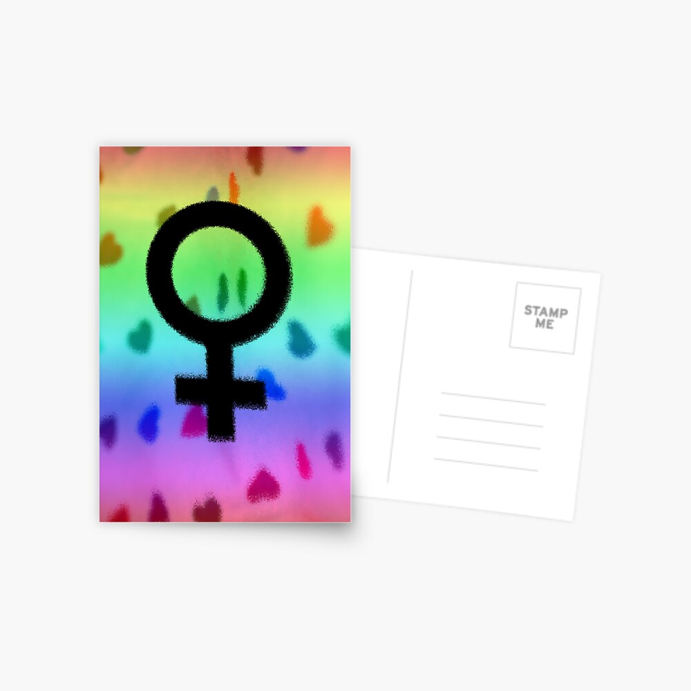 Venus Rainbow Hearts Postcard