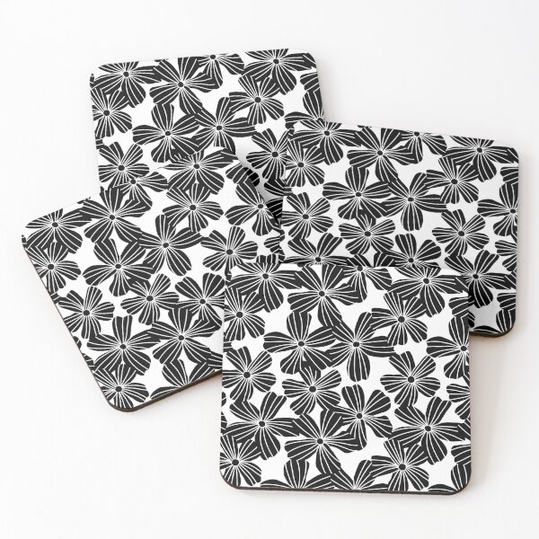 Item preview, Blooming Flower Blossoms Pattern (black/white) designed and sold by Design Minds Boutique.