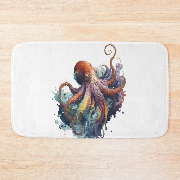 Item preview, A vibrant Giant Pacific Octopus. With its tentacles gracefully spread out, this colorful creature captivates the eye designed and sold by WildSpiritPaint.
