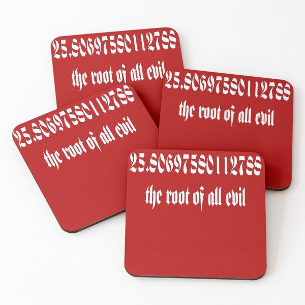 Item preview, The Root Of All Evil Math Geek Humor Gothic White Text designed and sold by taiche.