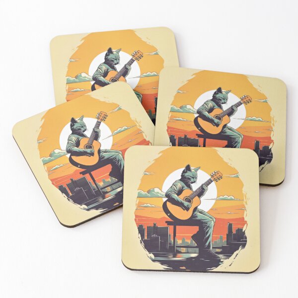 Item preview, Cat plays guitar designed and sold by Stroka-AI-Art.