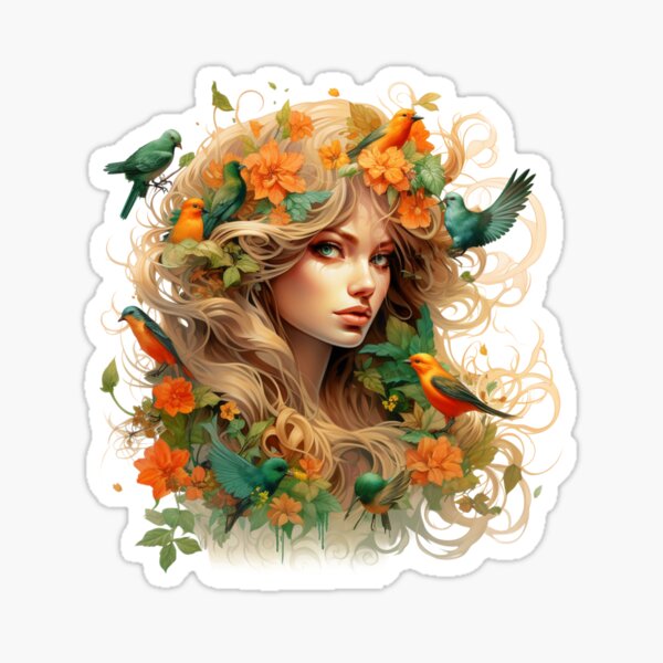Vista previa del artículo con la obra «Elven Dryad - Impresión de arte digital», diseñado y vendido por Vril Design.