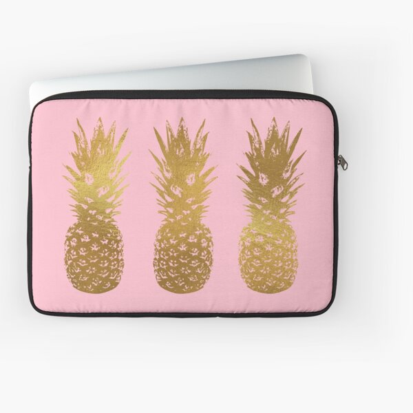Pink and Gold Pineapple Laptop Sleeve