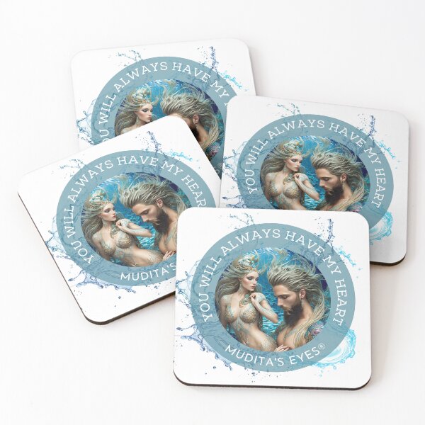 Item preview,   Romantic " You will always have my heart" Divine Atlantis Soulmates Couple Sticker designed and sold by MuditasEyes.