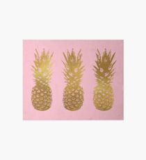 Rosa und Gold Ananas Galeriedruck