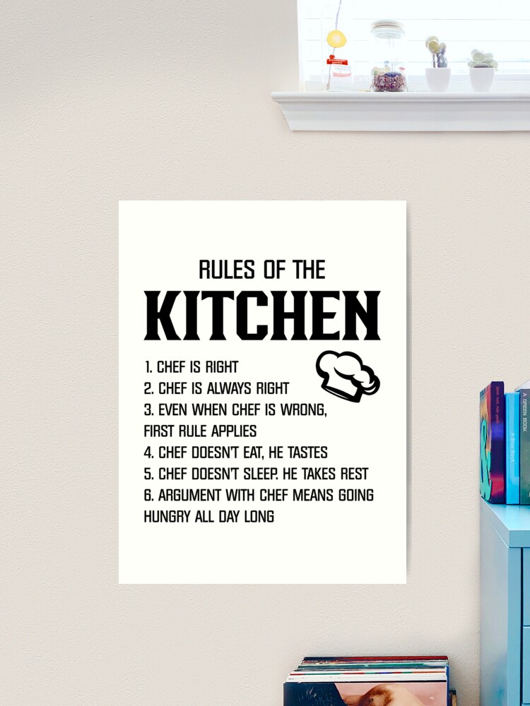 Rules Of The Kitchen Funny Chef Gifts For Women Men, National Personal Chef  Day Gifts For Kitchen Head Cook Staffs  Art Print for Sale by medroc