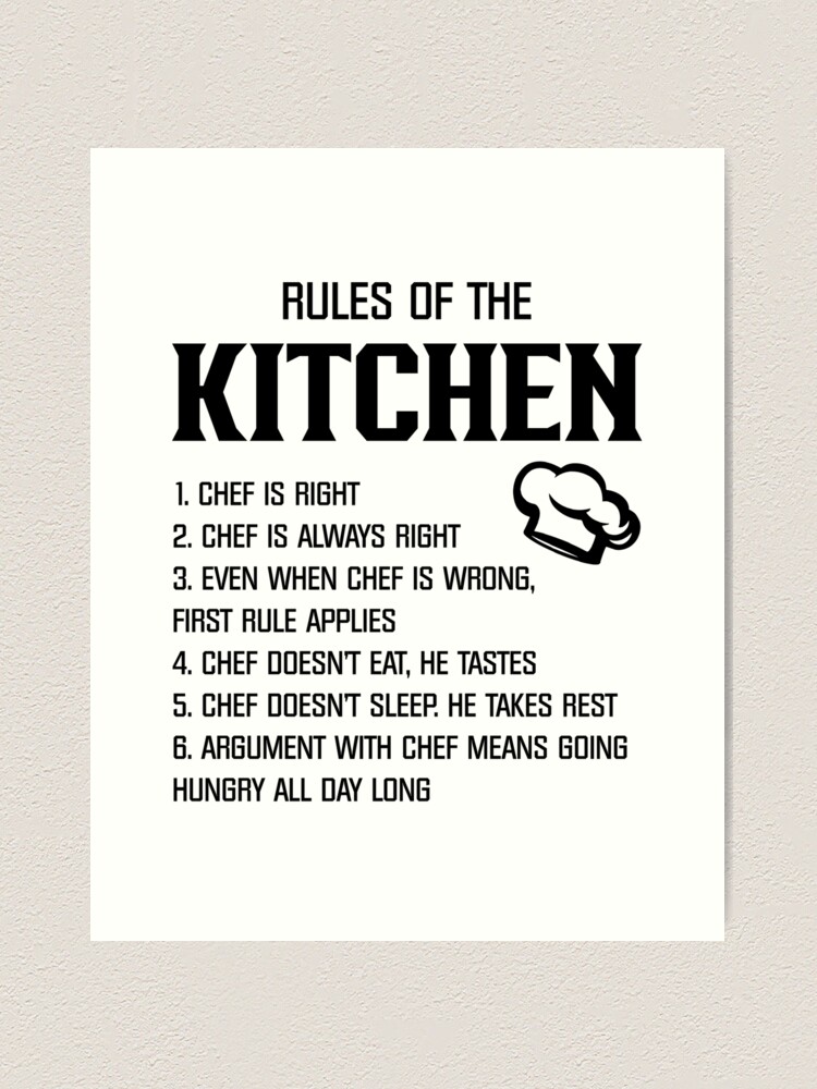 Rules Of The Kitchen Funny Chef Gifts For Women Men, National