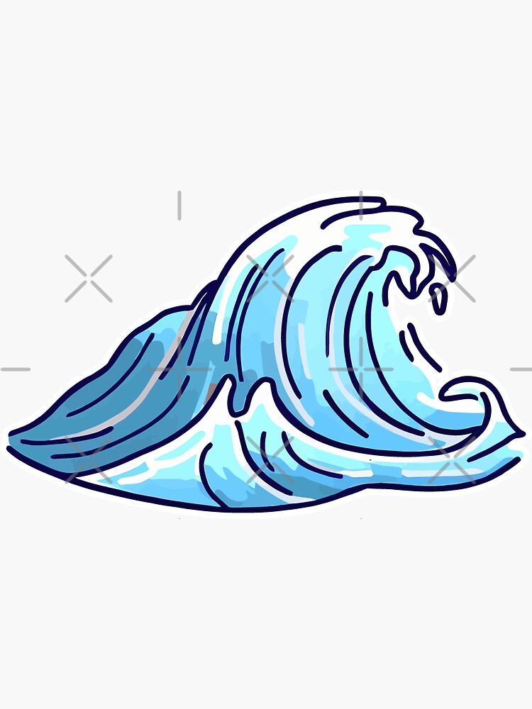 Oceanic Serenity Aesthetic Wave Symphony: Captivating T-Shirt Sticker  Celebrating the Serene Beauty of Oceanic Waves in Mesmerizing Aesthetics 