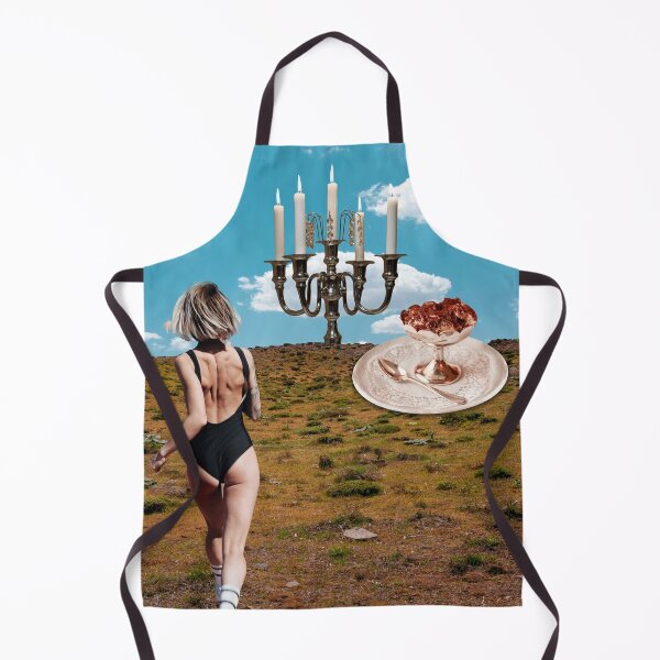 Item preview, Dream-Chasing Runner: Whimsical Collage Art Print with Candelabra and Delightful Dessert designed and sold by GollyWillikers.