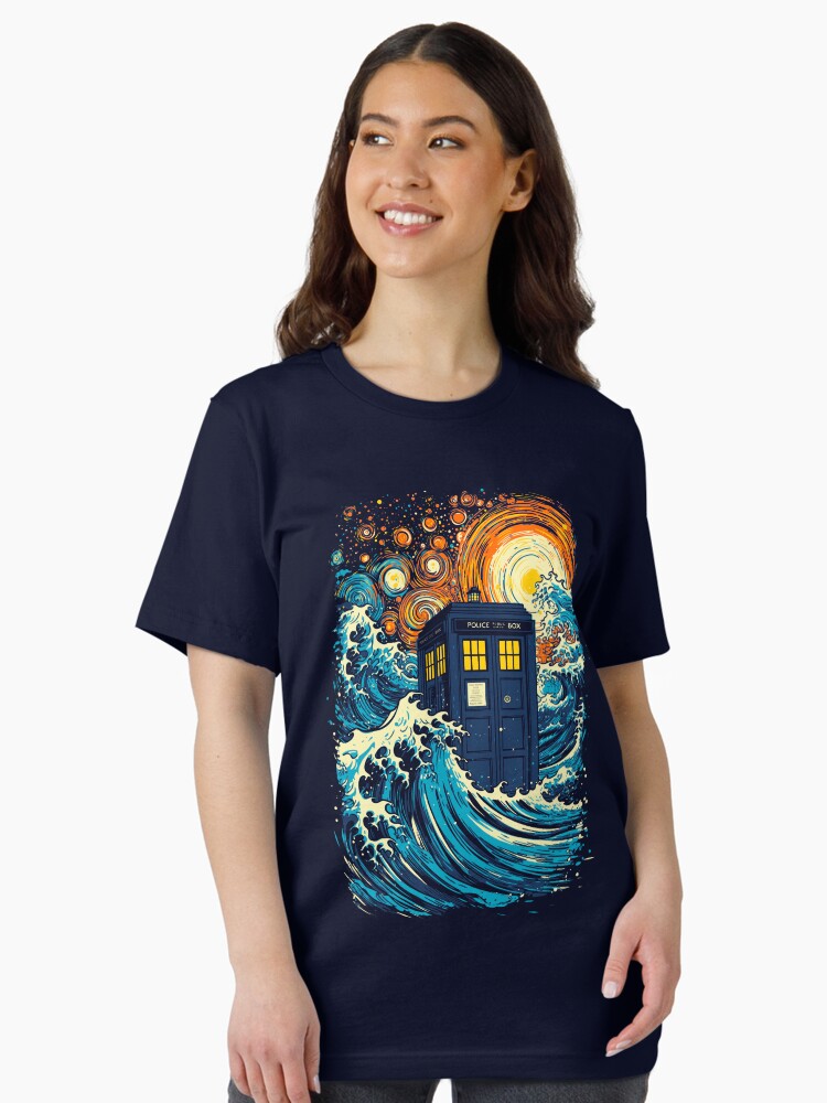 Thumbnail 1 of 7, Essential T-Shirt, The great kanagawa wave and the blue box designed and sold by fredlevy-hadida.