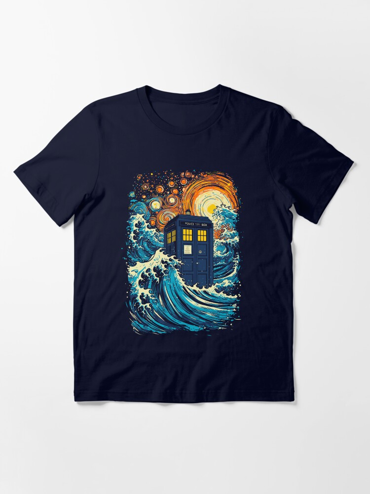 Thumbnail 3 of 7, Essential T-Shirt, The great kanagawa wave and the blue box designed and sold by fredlevy-hadida.