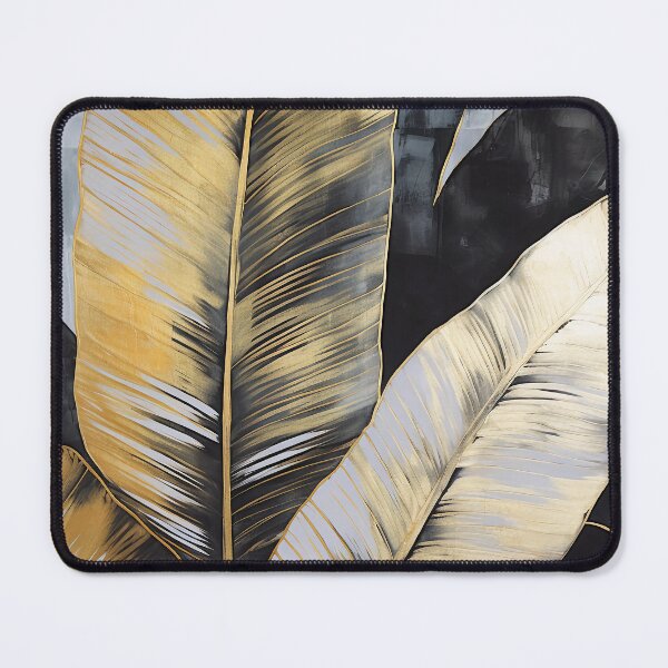 Item preview, Modern European ink and gold foil banana leaf 01 designed and sold by UnaWu533.