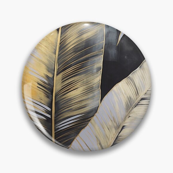 Item preview, Modern European ink and gold foil banana leaf 01 designed and sold by UnaWu533.
