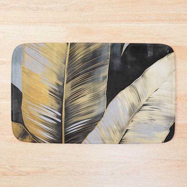 Item preview, Modern European ink and gold foil banana leaf 01 designed and sold by UnaWu533.